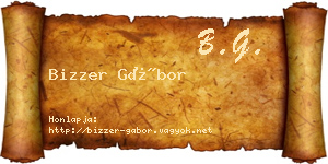 Bizzer Gábor névjegykártya